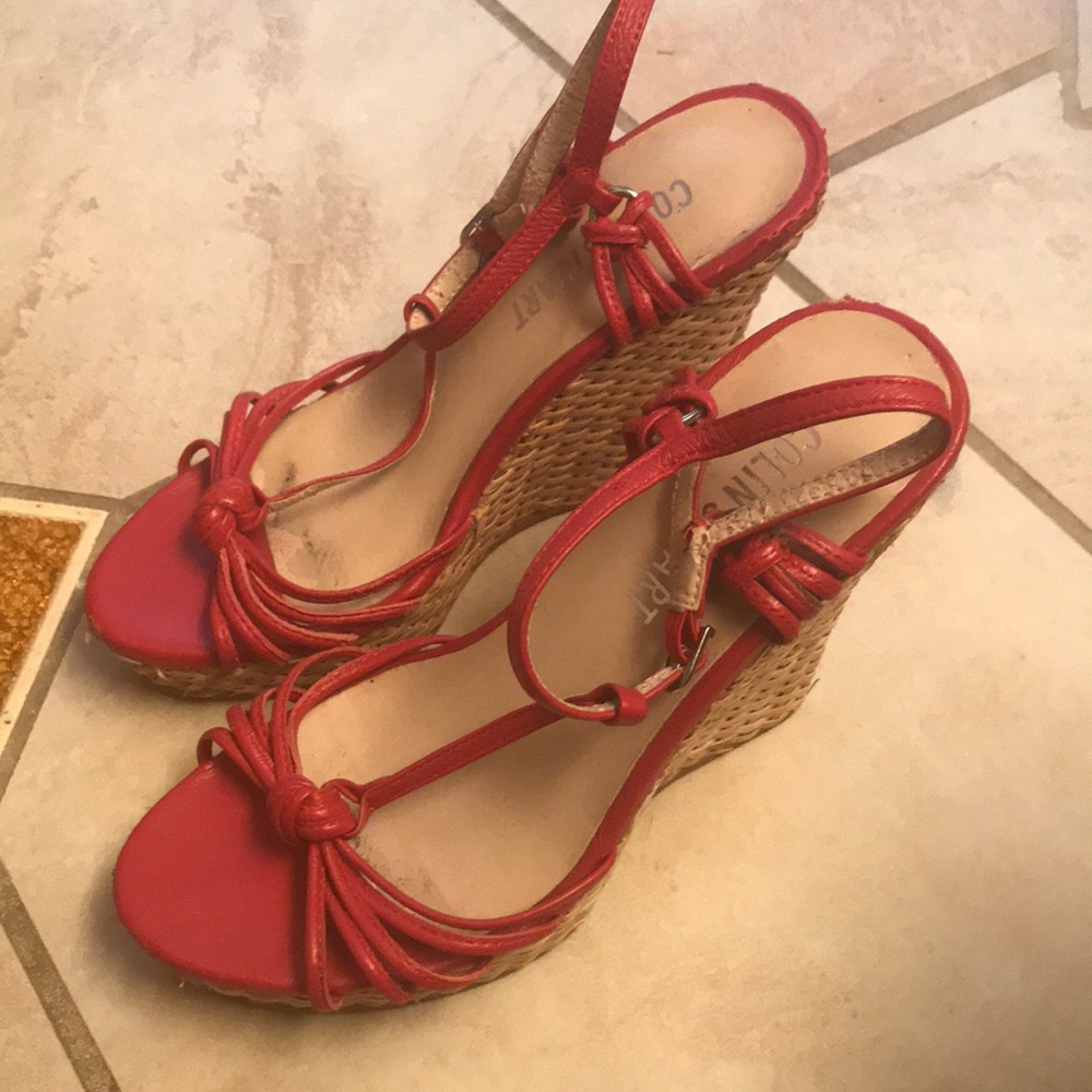 Wedge wicker and  Red Sandals